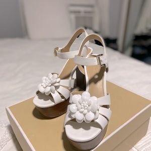 Michael Kors White Dalia Dress Sandals Platforms